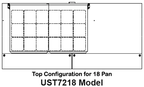 Traulsen UST7218-LL-SB 2-Section Left/Left Hinged 2 Door Refrigerated Salad/Sandwich Prep Table with Low Profile Flat Lid & Stainless Steel Back 72" - Holds (18) 1/6 Size Pans - 20 cu. ft. - 115v - Image 5