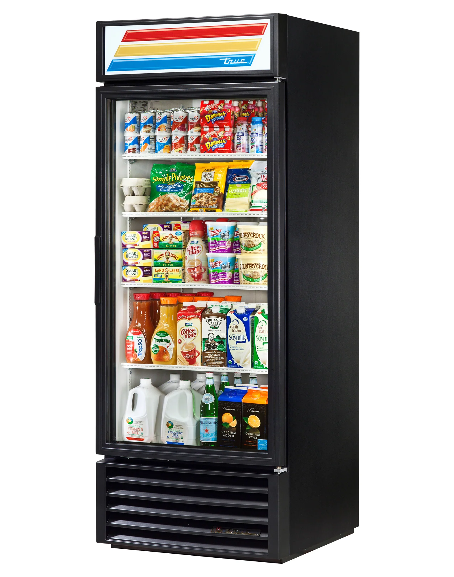 True GDM-26-HC~TSL01 Black 1 Glass Swing Door Refrigerated Merchandiser 30" – 26 Cu. Ft. – 115V