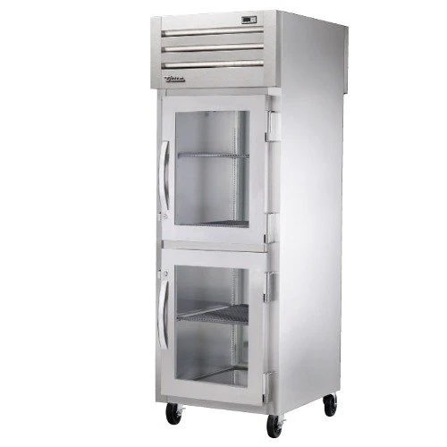 True STA1RPT-2HG-1S-HC Spec Series 1-Section 2 Glass Half Door Front / 1 Solid Door Rear Pass-Thru Refrigerator 27" - 31 cu. ft. - 115v