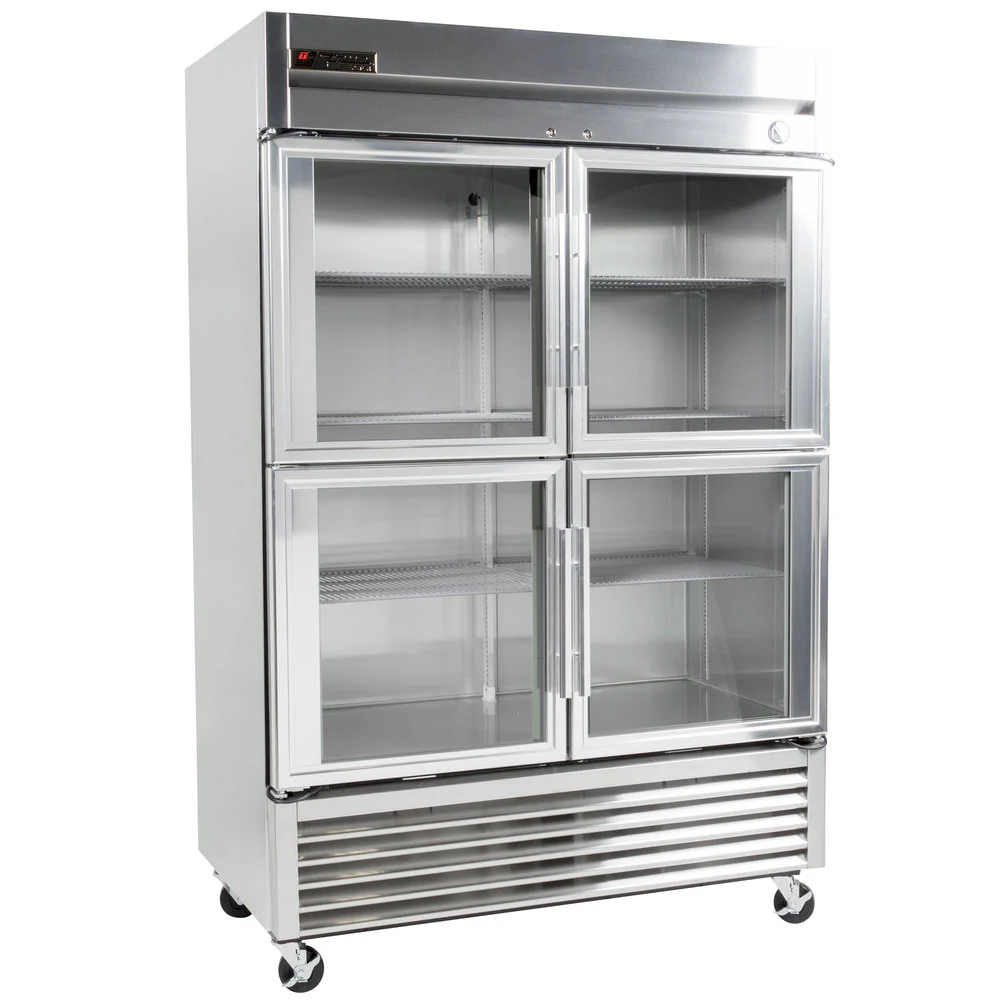 True T-49G-4-HC~FGD01 2-Section Left/Right Hinged 4 Glass Half Door Reach-In Refrigerator 54" - 115v - Image 2