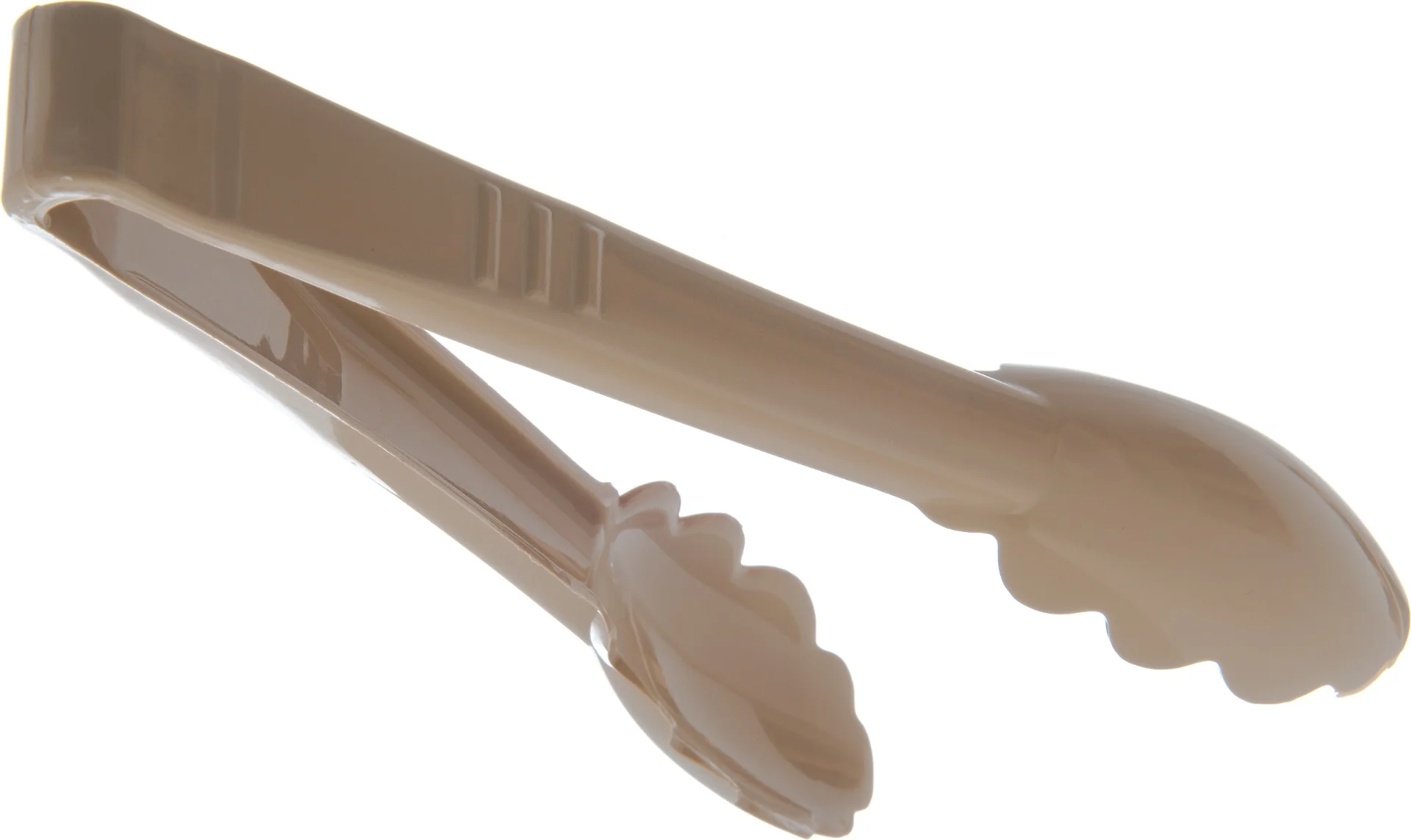 Carlisle 470906 Carly 1-Piece Plastic Scalloped Utility Tongs 9" - Beige - Image 2