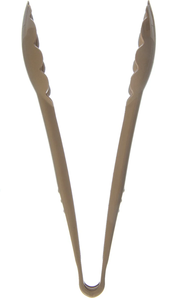 Carlisle 470906 Carly 1-Piece Plastic Scalloped Utility Tongs 9" - Beige - Image 4