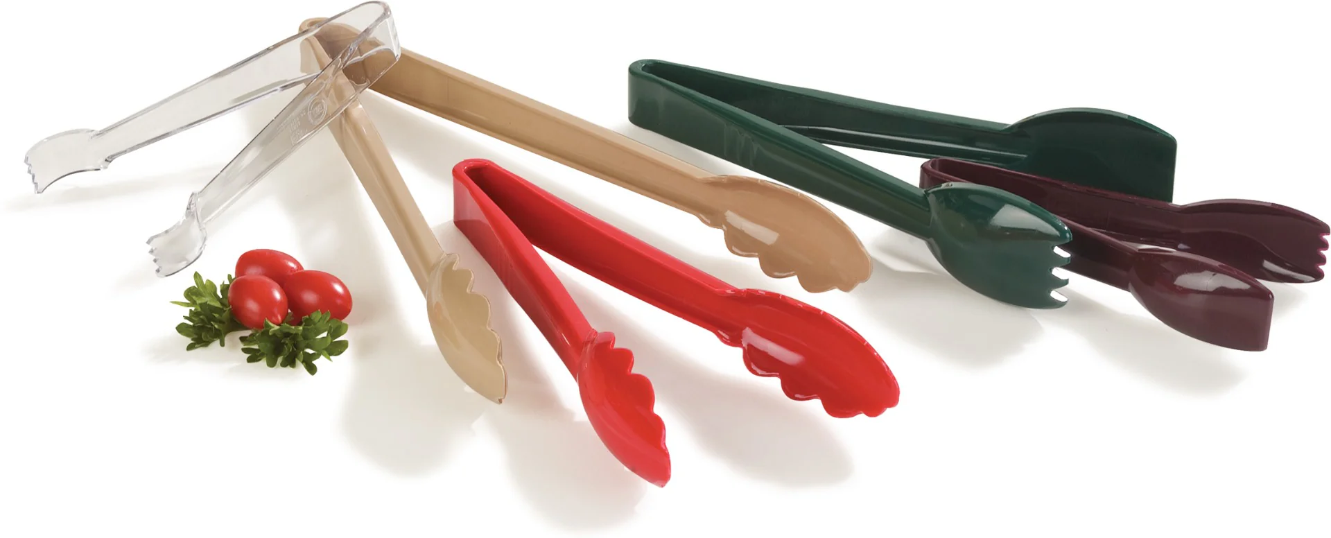 Carlisle 470906 Carly 1-Piece Plastic Scalloped Utility Tongs 9" - Beige - Image 5