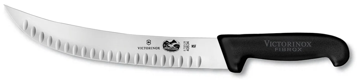 Victorinox 5.7323.25 Curved Granton Edge Cimeter Knife with Black Fibrox Handle 10"