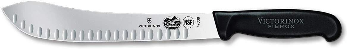 Victorinox 5.7423.25-X3 Granton Edge Butcher Knife with Black Fibrox Handle 10"