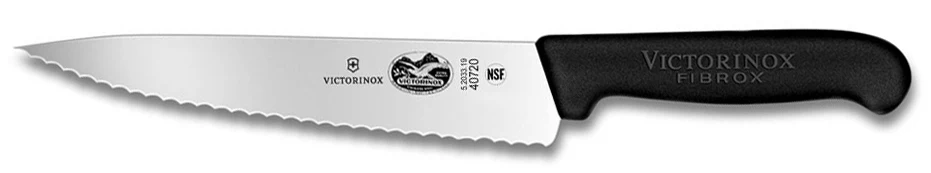 Victorinox 5.2033.19-X1 Serrated Chef's Knife with Black Fibrox Handle 7-1/2"