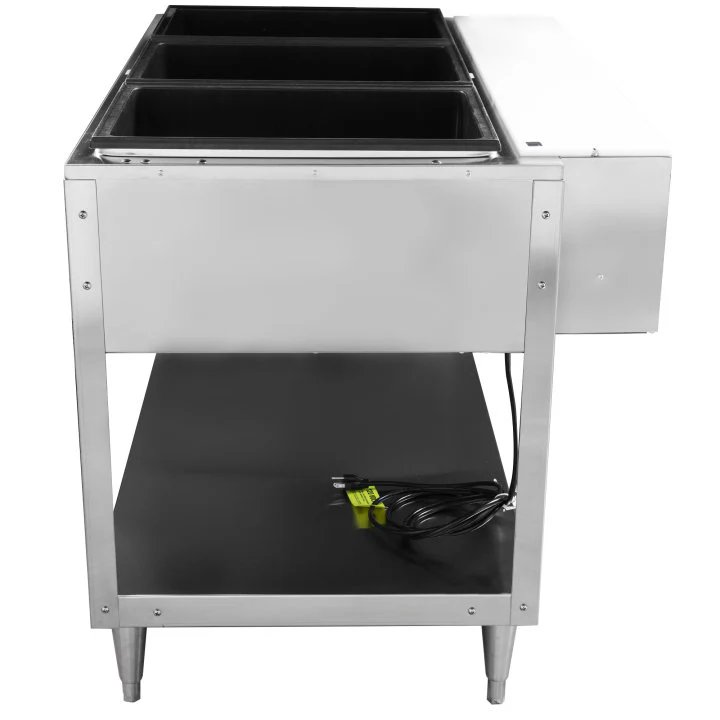 Vollrath 38003 ServeWell Electric 3-Well Hot Food Table with Plate Shelf & Cutting Board 46" - Sealed Well - 120v - Image 4