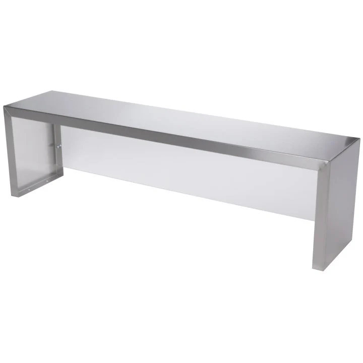 Vollrath 38053 ServeWell Stainless Steel Single-Deck Overshelf with Acrylic Panel Cafeteria Breath Guard 46"W x 10"D x 13"H - for Vollrath 3 Well / Pan Hot or Cold Food Tables - Image 4