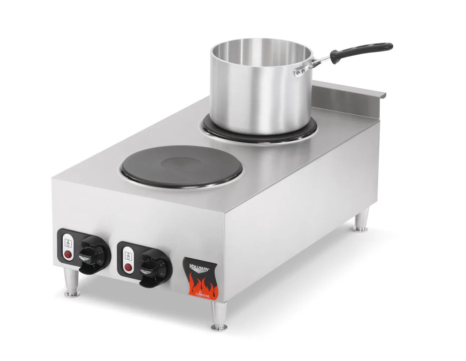 Vollrath 40739 - Electric Hot Plate w/ 2 Plate Burners 15"  - 208-240v - Image 2