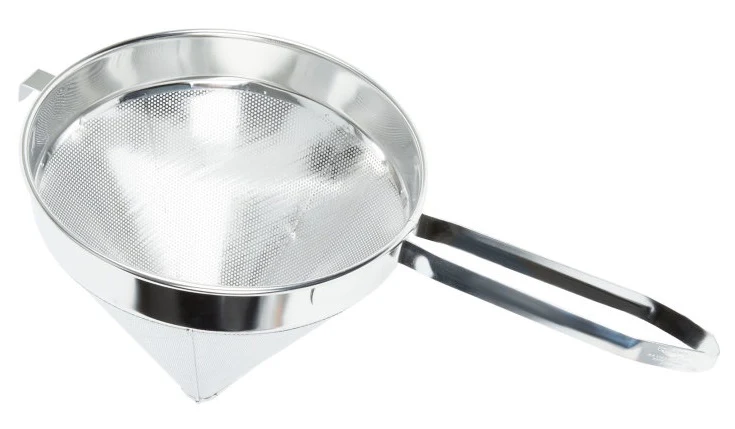 Vollrath 47168 Stainless Steel Fine Mesh China Cap Strainer with 12" dia. X 12" Deep Bowl and 10" Loop Handle - 6/Case