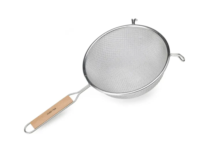 Vollrath 47190 Tinned Wire Fine Single Mesh Strainer with 10-1/4" dia. Bowl and 9" Wood Handle- 12/Case - Image 2