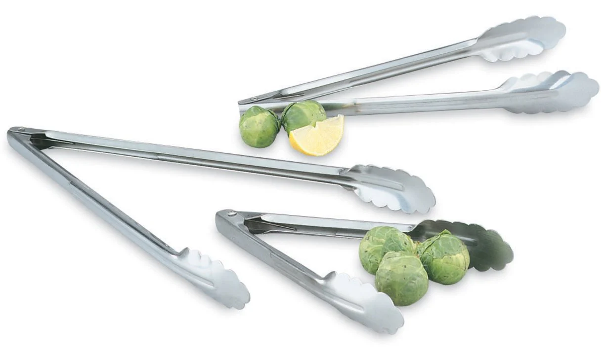 Vollrath 47309 Spring Heavy-Duty Stainless Steel Scalloped Utility Tongs 9-1/2" - Image 2
