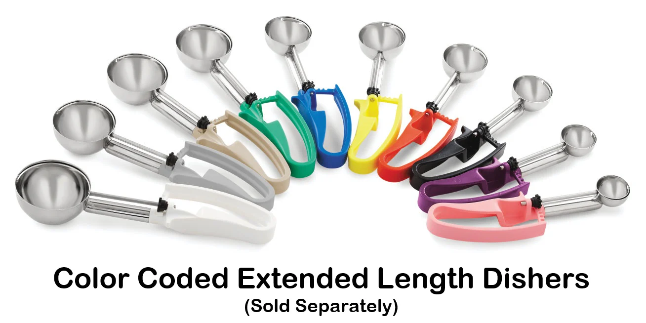 Vollrath 47372 Jacob's Pride Extended Length Disher with Ivory Squeeze Handle 3.2 oz. - Size 10 - 12/Case - Image 5