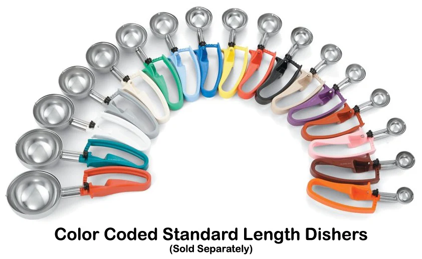 Vollrath 47388 Jacob's Pride Standard Length Disher with Orange Squeeze Handle 8 oz. - Size 4 - Image 8