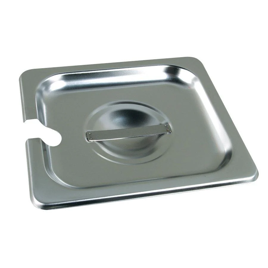 Vollrath 75269 Stainless Steel Steam Table Flat Slotted Food Pan Cover - 1/6 Size