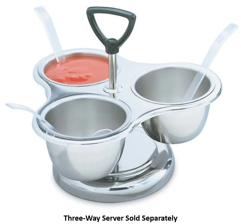 Vollrath 99636 Stainless Steel Replacement Bowl for 3-Way Revolving Condiment Server 10 oz. - Silver - 12/Case - Image 2
