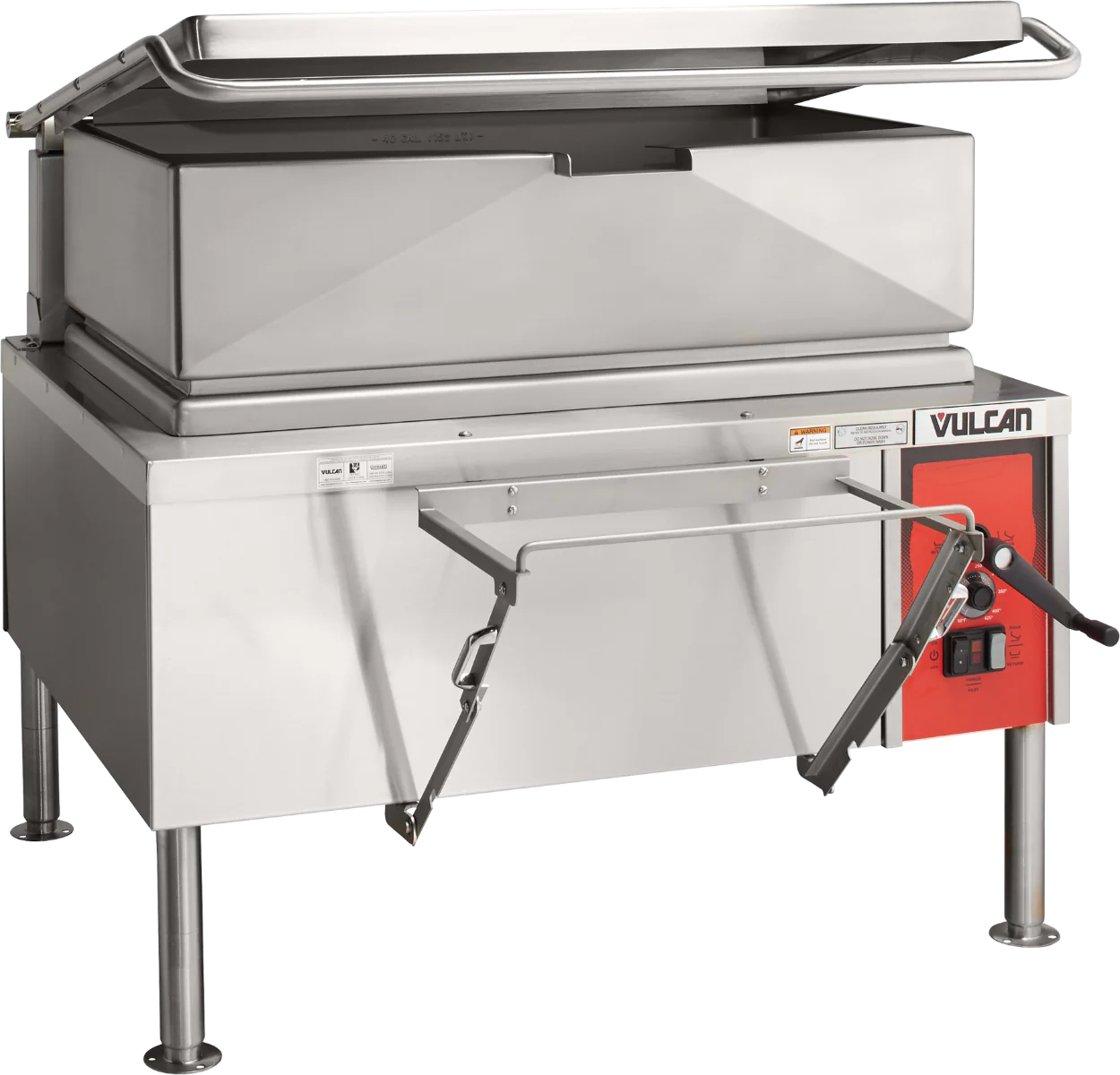 Vulcan VE40-33 - Electric Manual Tilt Braising Pan / Tilt Skillet 40 Gal. - 208-240v/50/60/1-3