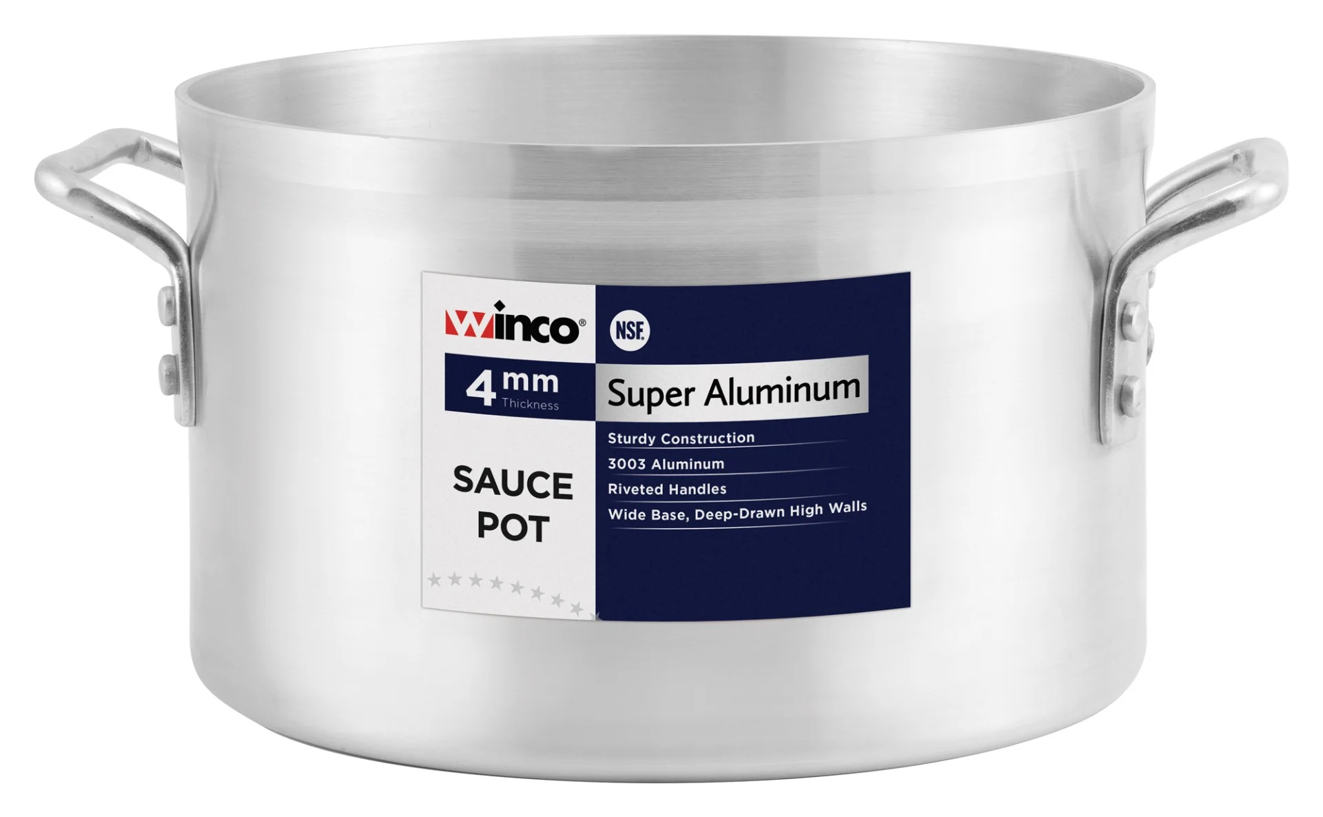 Winco ASSP-14 Elemental Aluminum Heavyweight Sauce Pot 14 qt. - Image 2