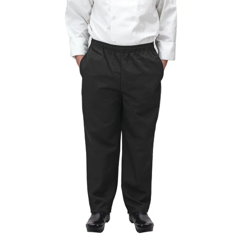 Winco UNF-2KS Black Chef Pants Small Relaxed Fit