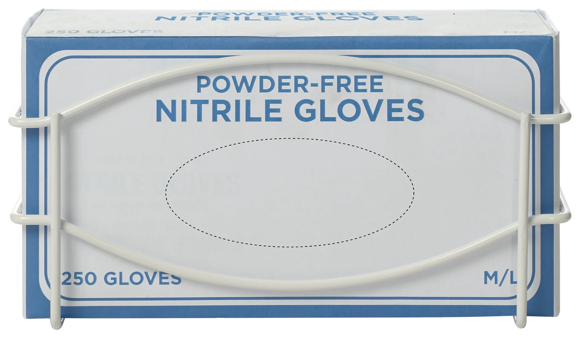 Winco WHW-11 Wall-Mount Steel Wire Disposable Glove Box Holder 10-1/4" x 3-5/8" x 5"H - White - Fits (1) 9-3/4" x 3-1/4" Box - 12/Case - Image 4