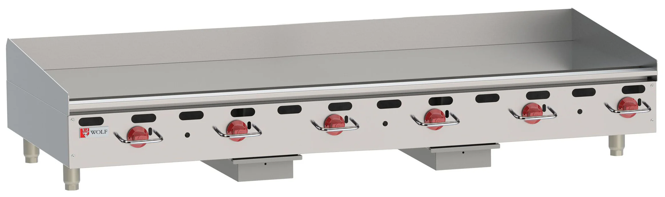 Wolf AGM72-101 Countertop Heavy Duty Gas Griddle w/ 6 Manual Controls 72" NG – 162,000 BTU